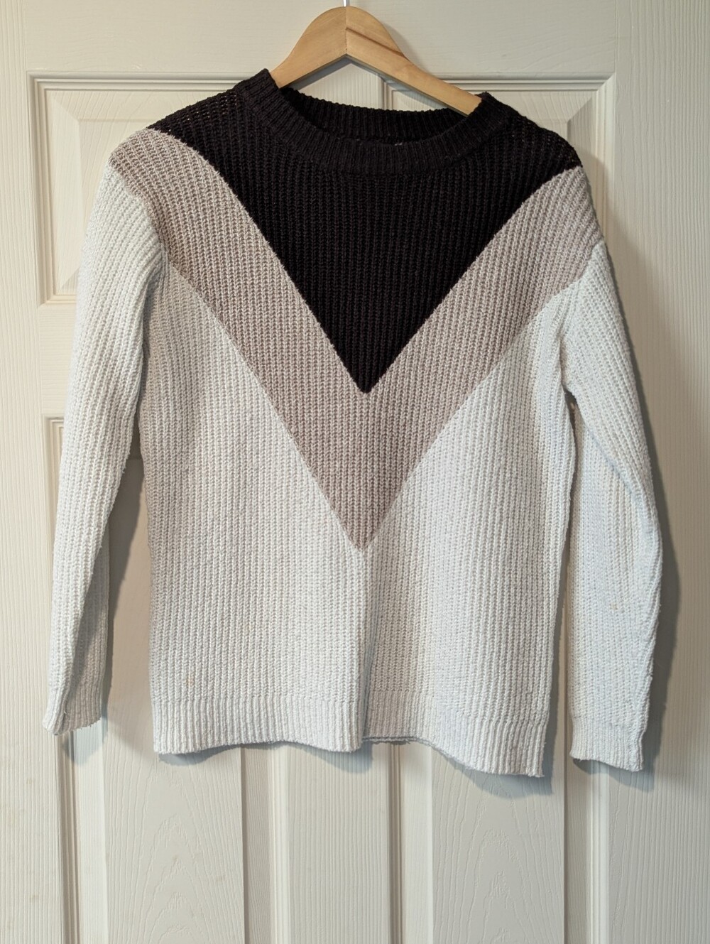 Staccato Colorblock Chevron Crew Sweater